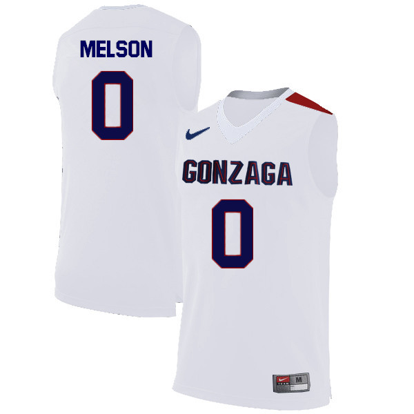 Men #0 Silas Melson Gonzaga Bulldogs College Basketball Jerseys-White